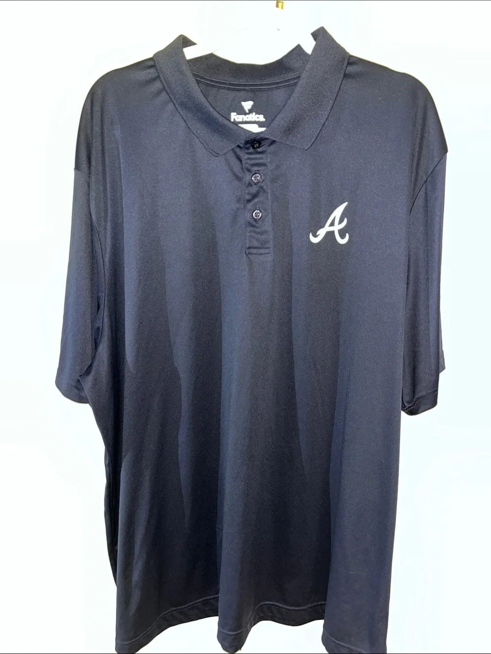 Fanatics big MAN Blue Atlanta Braves Polyester baseball polo golf ⚾️ shirt 4XL